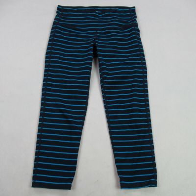 Athleta Leggings XS Womens Blue Stripes Yoga Workout Waist 24